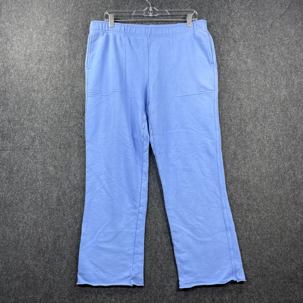 Aerie Sweatpants Women's Large Blue Weekend Kick-It High Waisted Flare Pants